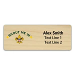 Troop Name Tag with Scout Me In - Scouting America Logo - Light Maple Wood