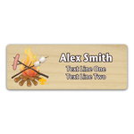 Scouts BSA Troop Campfire Name Tag with BSA FDL on Light Maple Wood