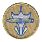 Slide Rule Airplane Scout Patrol Patch - embroidered 2 inch round