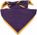 Wood Badge Neckerchief with Wood Badge Logo - Purple with Gold Trim