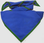 Cub Scout Pack Neckerchief - Campfire Design - Royal with Forest Green Trim