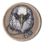 Wood Badge Eagle with Four Beads Scout Patrol Patch - embroidered 2 inch round