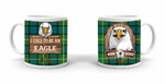 Wood Badge Mug with Wood Badge Owl Critter and Wood Badge Logo on Wood Badge Tartan Background - Multi View  