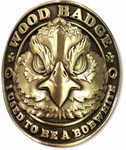Wood Badge Hiking Stick Medallion of Wood Badge Bobwhite Critter - Folded Front View 