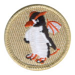 Penguin Dragon Scout Patrol Patch - embroidered 2 inch round