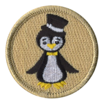 Tuxedo Penguin Scout Patrol Patch - embroidered 2 inch round