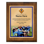 Council Event Coordinator Plaque with Cub Scout Scouting America Logo - Bottom Photo Design - Vertical - Dark Wood