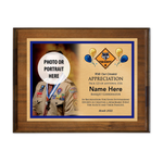 Cub Scout Pack Plaque with Cub Scout Logo - Dark Wood