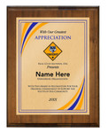 Pack Sponsor Plaque with Cub Scout Scouting America Logo - Stripes Design - Vertical - Dark Wood
