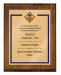 Cub Scout Pack Plaque with Cub Scout Logo - Dark Wood 