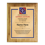 NYLT Plaque  with Scouting America logo - Light Maple Wood