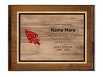 Order of the Arrow Plaque - Wood Grain Design - Horizontal - Dark Wood