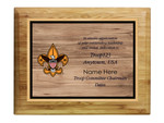 Scouts BSA Troop Plaque with BSA Logo - Light Wood 