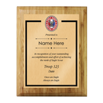 BSA Eagle Scout Plaque with Eagle Scout Logo - Bamboo Wood