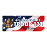 Troop Banner with Vintage Scouting logo (36" Tall x 96" wide Banner)