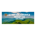 Scou  Troop Vinyl Banner - Mountain Scene (36" Tall x 96" wide Banner)