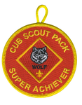 Cub Scout Pack Super achiever Patch with Wolf Rank