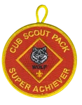 Cub Scout Pack Super achiever Patch with Wolf Rank Scouting America