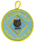 Cub Scout Pack Super achiever Patch with Bear Rank