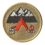 Camping Mountain Scenery Patrol Patch - embroidered 2 inch round