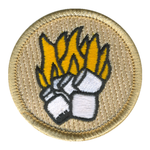 Flaming Smores Patrol Patch - embroidered 2 inch round