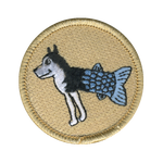 Husky Muskie Patch - embroidered 2 inch round