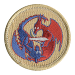 Dueling Dragons Patch - embroidered 2 inch round
