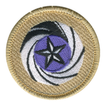 Swirling Star Patch - embroidered 2 inch round