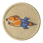 Corgi Missile Patch - embroidered 2 inch round