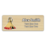 Troop Name Tag with Scouting America fleur-de-lis - Native American Tipi design on Light Maple Wood