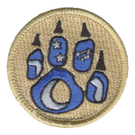 Fox Twilight Paw Print Patch - embroidered 2 inch round