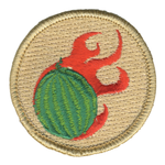 Flaming Watermelon Patch - embroidered 2 inch round