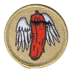 Mighty Red Flying Pickle Patrol Patch - embroidered 2 in round