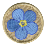 Forget Me Not Flower Patrol Patch - embroidered 2 in round