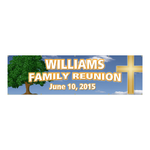Family Reunion Vinyl Banner - Tree and Cross