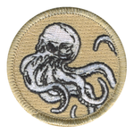 Skull Head Octopus Patrol Patch - embroidered 2 in round