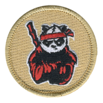 Angry Red Ninja Panda Patrol Patch - embroidered 2 in round