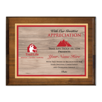 Trail Life USA Wood Plaque – TLUSA Logo Wood Grain Horizontal (Walnut)
