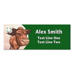 4-H Name Tag - Beef Cattle with Green Background (Light Maple Wood)