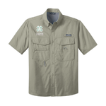 Eddie Bauer® – Short Sleeve Fishing Shirt with Embroidered 4-H Logo - Driftwood - White Clover