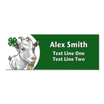 4-H Name Tag – Billy Goat With Green Background (White Plastic)