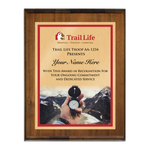 Trail Life USA Wood Plaque – Compass Vertical Plaque - Walnut