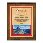 Trail Life USA Wood Plaque – Mountain Vertical Plaque - Walnut