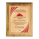 Trail Life USA Wood Plaque – TLUSA Logo Stripped Vertical Plaque - Bamboo