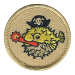 Exploding Puffer Fish Patrol Patch - embroidered 2 in round
