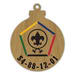 Wood Badge Christmas Ornament - Wood Badge Learning Logo Holiday Ornament on Wood - [FRONT]