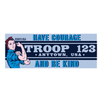 Girl Troop Rosie The Riveter Banner with Scouting America Logo (36" Tall x 96" wide Banner)