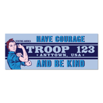 Girl Troop Rosie The Riveter Banner with Scouting America Logo (36" Tall x 96" wide Banner)