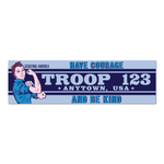 Girl Troop Rosie The Riveter Banner with Scouting America Logo (28" Tall x 96" wide Banner)