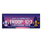 Girl Troop Recruitment Night Banner with Scouting America Logo (28" Tall x 96" wide Banner with pole pocket)